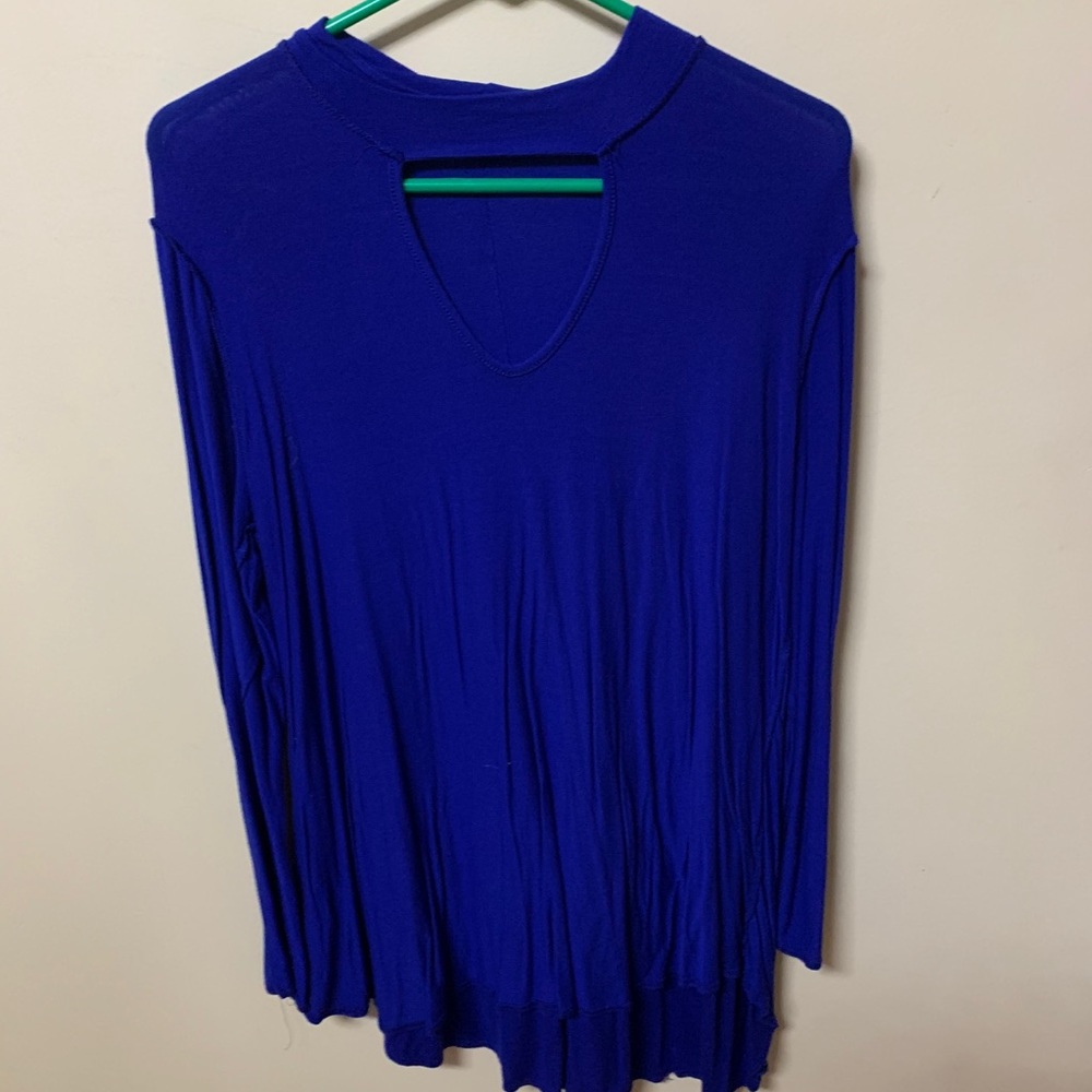 Royal blue cut out shirt